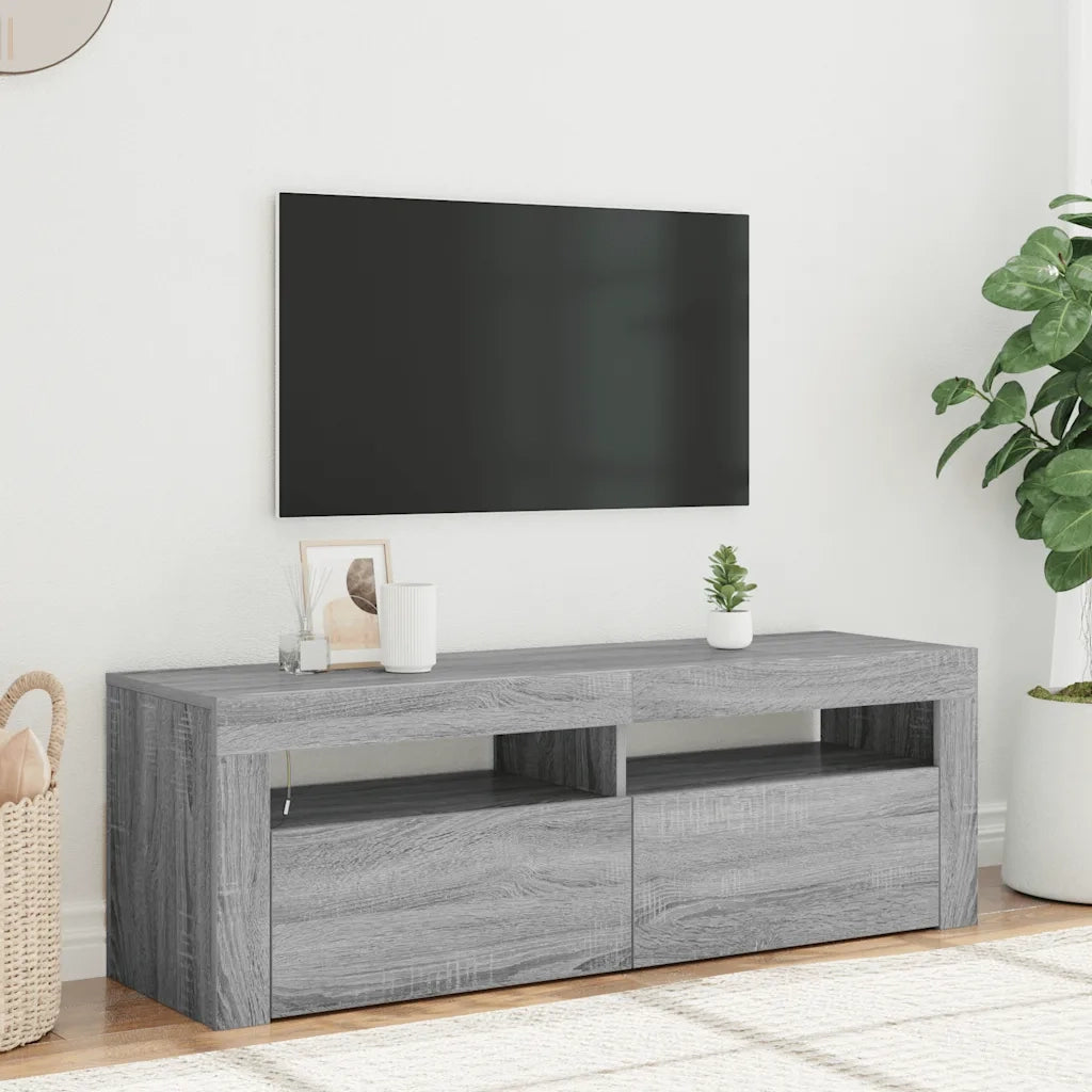 Mobile Porta TV con Luci LED Grigio Sonoma 120x35x40 cmcm 815688