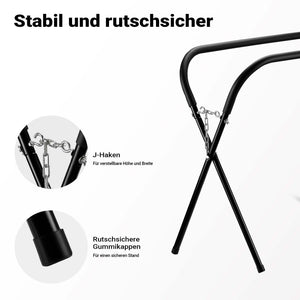 Cavalletto da lavoro a X, max 50 kg, pieghevole, regolabile con catene