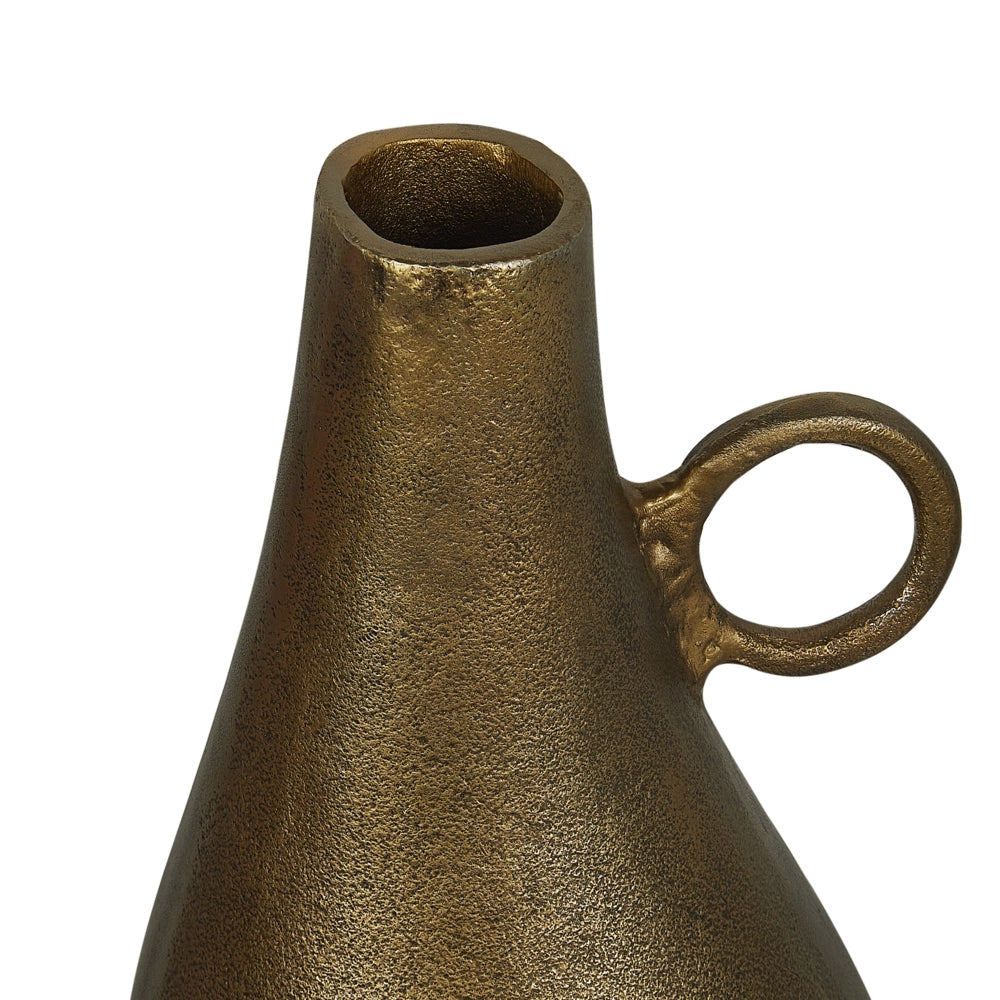 Vaso decorativo in metallo alluminio con finitura ottone 46 cm decorazione casa accessorio