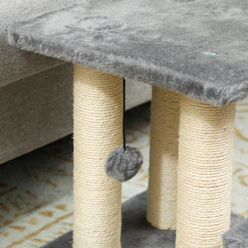 Scaletta per Cani e Gatti con Tiragraffi in Sisal 3 Gradini 54 cm