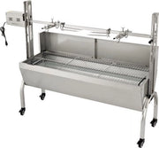 Spit Roaster per BBQ - Sistema di Rotazione Automatico in Acciaio Inox - Regolabile in Altezza - Compreso Accessori