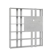 Libreria a giorno Kato N con pannello porta TV cemento