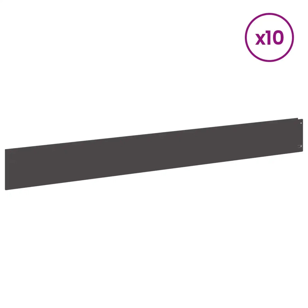 Bordura per Prato 10 pcs 100 x 12 cm Acciaio Nero 8008784