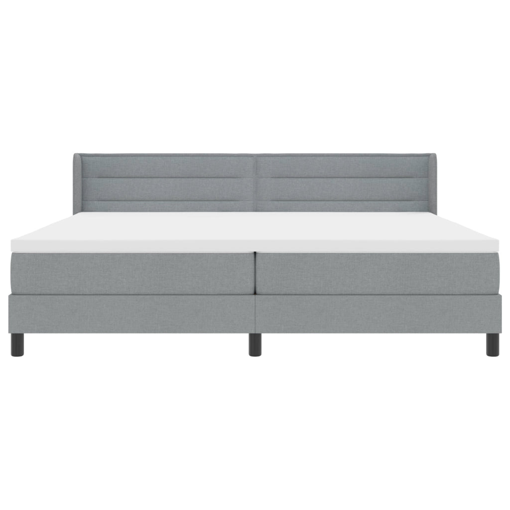 Letto Box Spring  con Materasso Grigio Chiaro 200x200 cm Tessuto