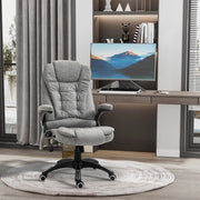 POLTRONA Ufficio massaggiante e riscaldante 68x72x110-120 cm Grigio Poliestere