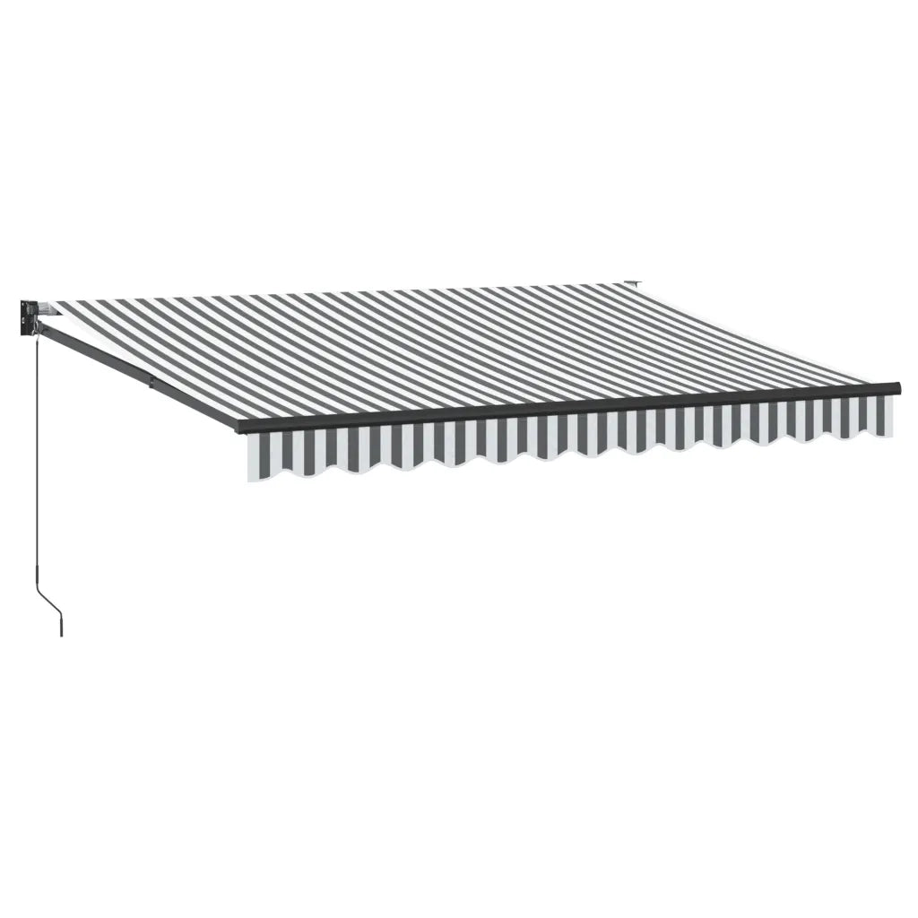 Tenda Retrattile Antracite e Bianca 3,5x2,5m Tessuto/Alluminio 3216109