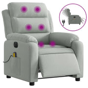 Poltrona | Sedia Relax Elettrica Massaggi Reclinabile Grigio Chiaro Velluto