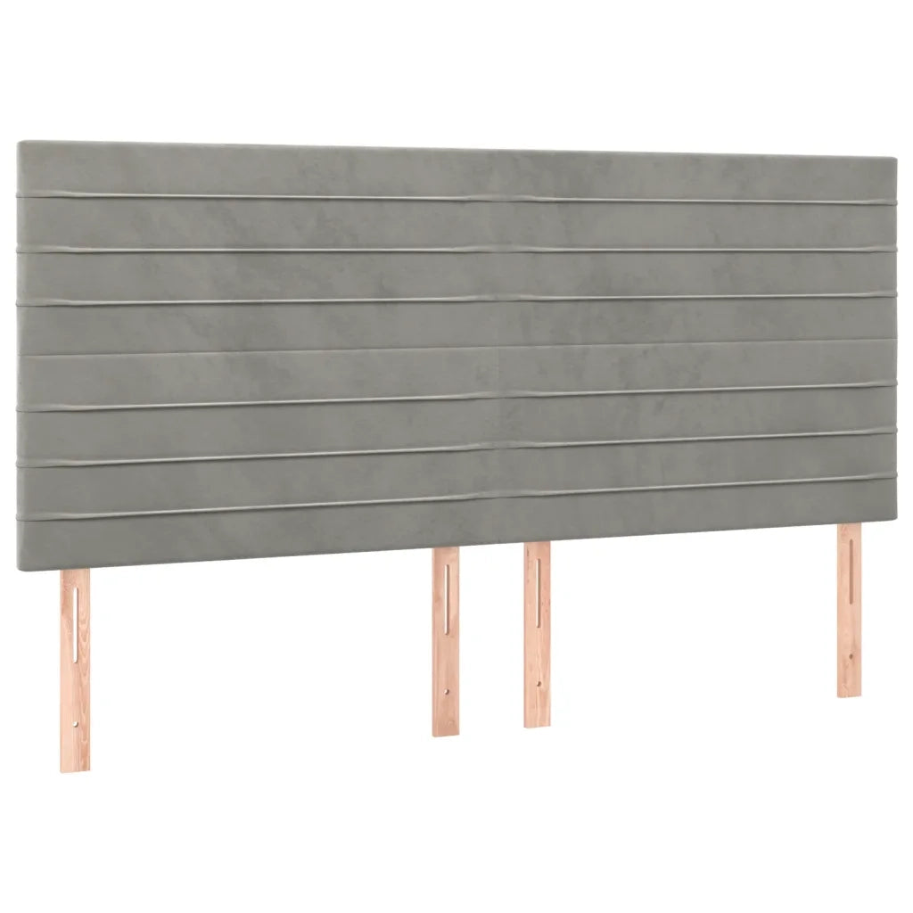 Testiera-Testata Decorativa Grigio Chiaro 180x5x118/128 cm Velluto 215871