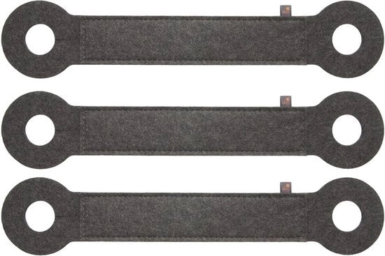 Set di fermatricce da 3 pezzi in velluto di lupo 100% | protegge dita e porte | fermatricce, cuscini per porte, nastri di velluto per la chiusura automatica | cuscinetti per tutte le maniglie (grigio scuro)