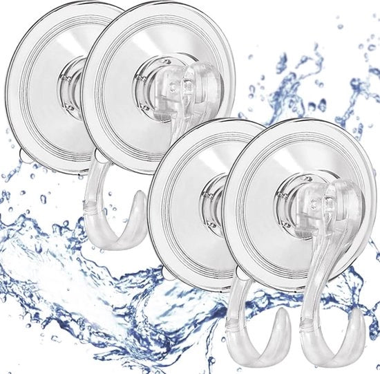 Set di 4 mollette senza fori, massimo 5 kg, per doccia, bagno, cucina, finestra, mollette multifunzionali con ganci, ganci per parete, ganci per asciugamani senza fori