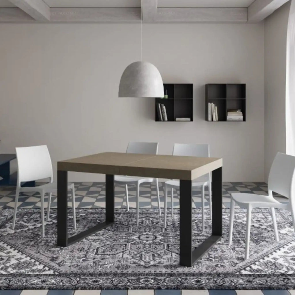 Tavolo allungabile 140/400x90 cm Tecno Premium tortora gambe antracite