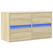 Mobile TV multimediale mensola TV credenza mobile TV sala da pranzo soggiorno camera da letto a parete con luci LED rovere Sonoma 80 x 31 x 45 cm marrone 02_0028027