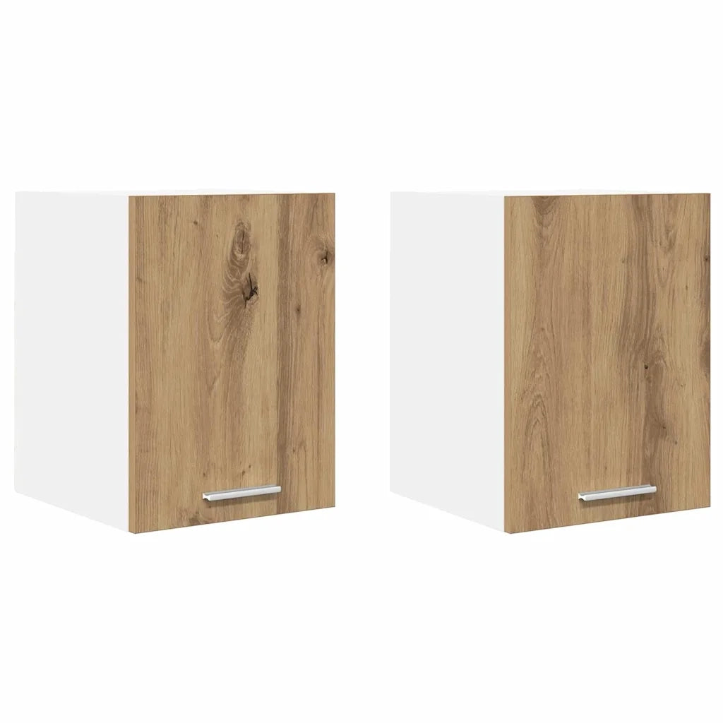 Armadio pensile 2 pcs Rovere Artigiano e Bianco 30 x 31 x 40 cm 884129