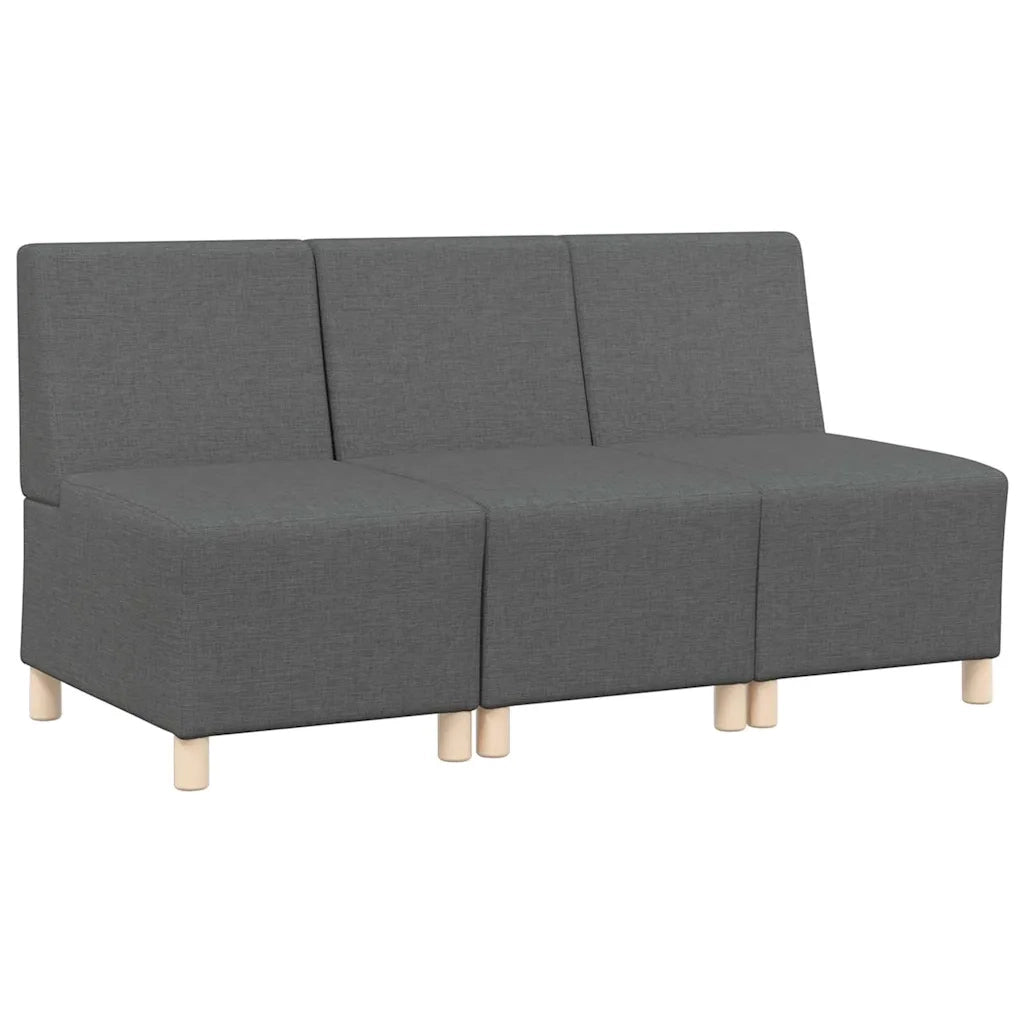 Unità di Divano Modulare Senza Braccioli 3 pcs Grigio scuro