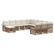 Set Divano da Giardino 12 pcs Beige e Bianco Crema polyrattan 3435036