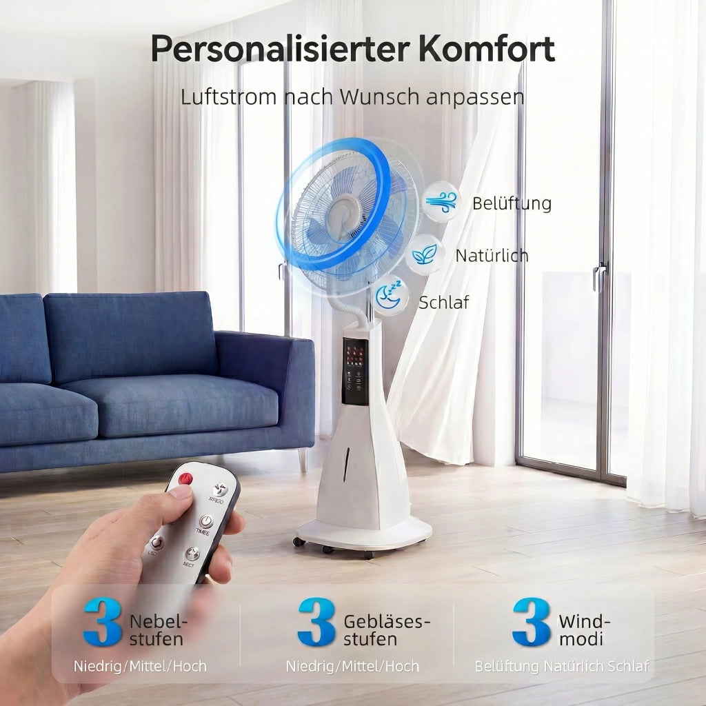 Ventilatore da tavolo con nebulizzatore ¨C Zephmum ¨C Bianco 75¡ã oscillazione 3 velocit¨¤ 3 modalit¨¤