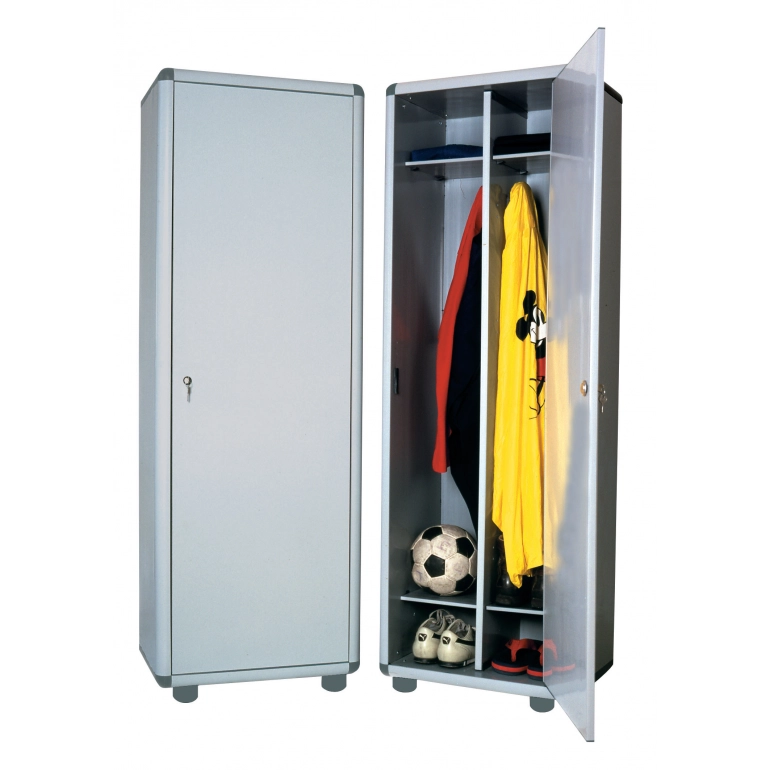 Armadio EASY spogliatoio grigio in resina 59x39x175h cm 2 vani sporco/pulito. Anta singola con serratura e chiave