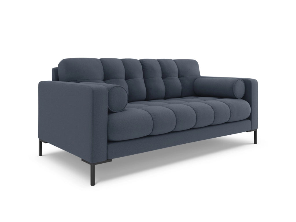 Cosmopolitan Design - Divano "Bali" 3 posti in tessuto strutturato blu scuro 