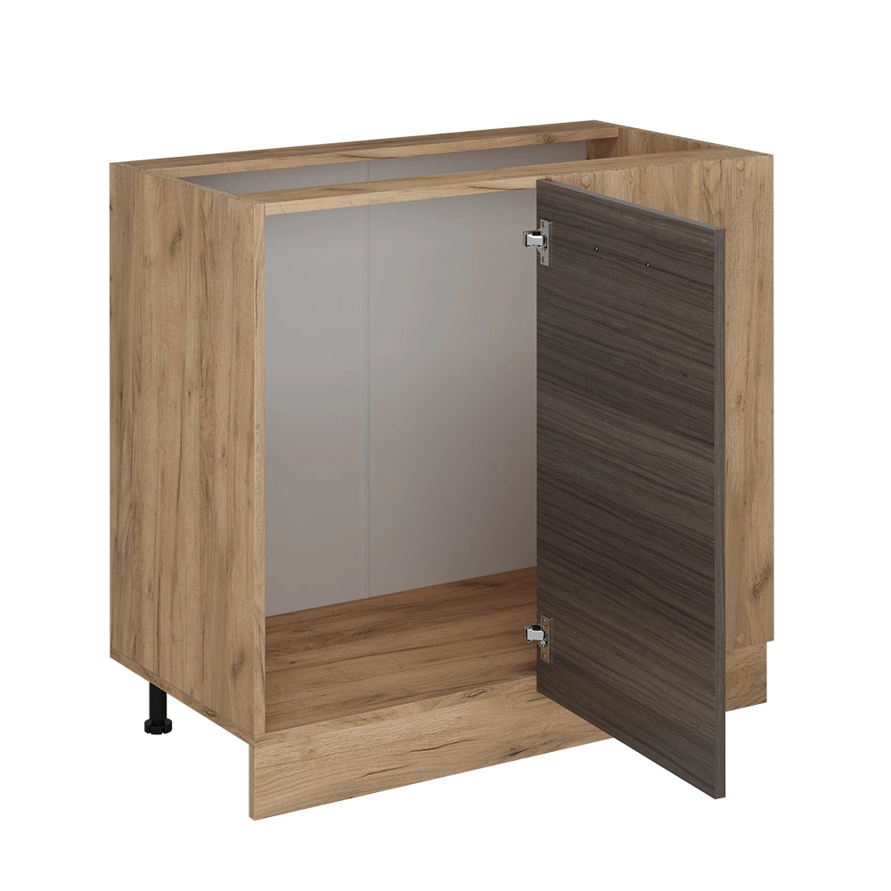 Mobile ad angolo cucina R-Line Grigio nobile/Rovere dorato 86 cm senza piano di lavoro Vicco