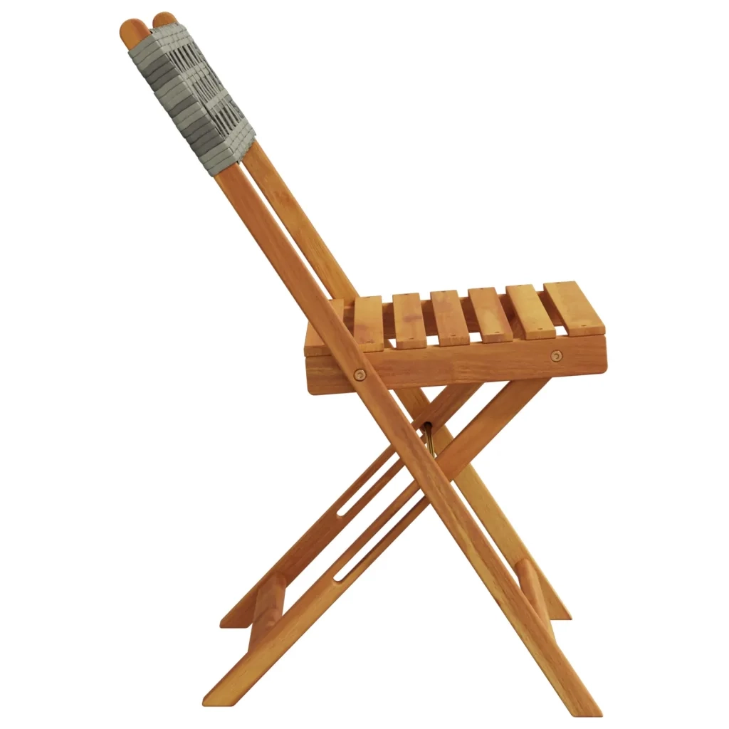 Sedie da Bistrò 2 pz Grigie Legno Massello Acacia e Polyrattan 367676