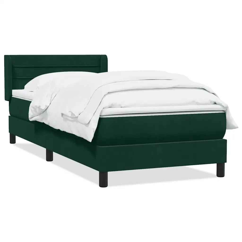 Giroletto a Molle con Materasso Verde Scuro 80x220 cm Velluto 3318222