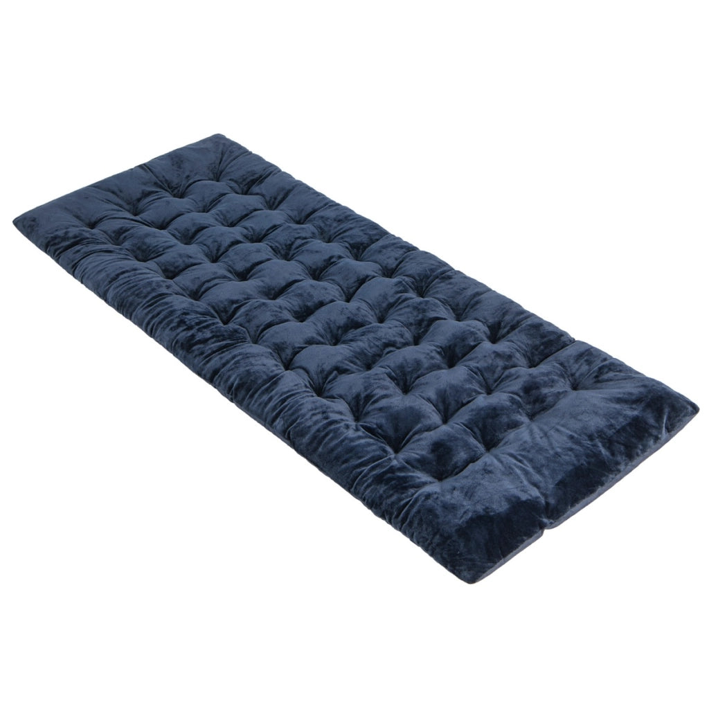 Cuscino per sdraio con 4 cinghie di fissaggio tasca per fissare al letto, Cuscino spesso 190x70x7cm Blu-Cuscini