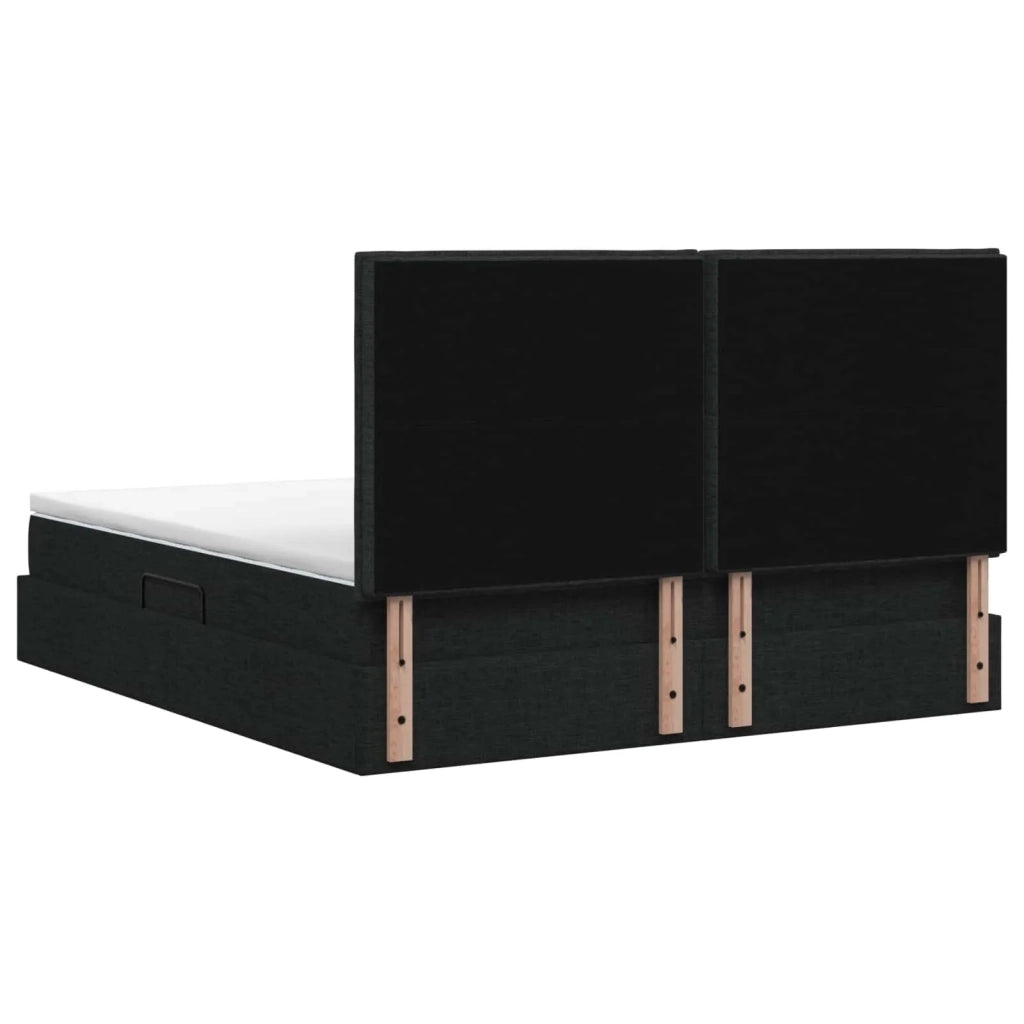 Letto con contenitore e materasso Nero 180 x 200 cm Tessuto 3459458