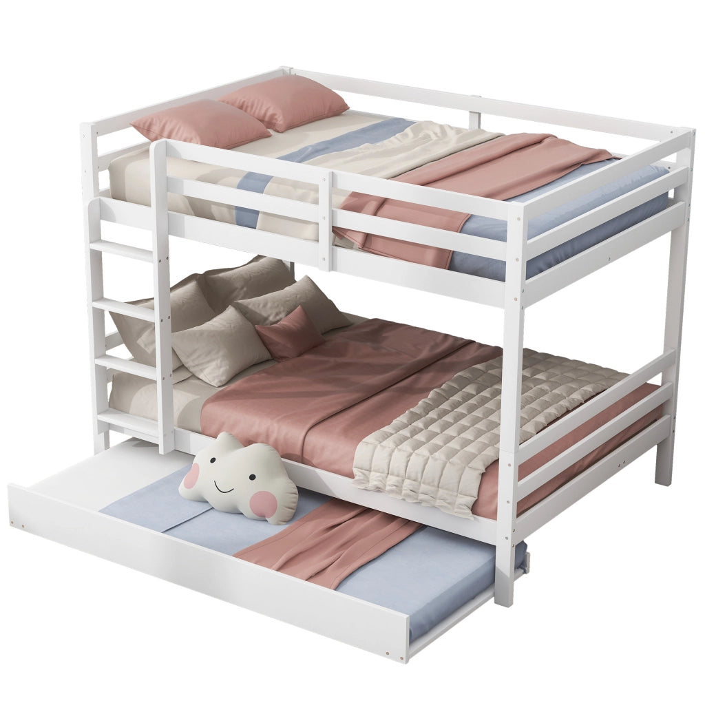 Letto a castello con letto estraibile 140x200 cm, struttura robusta e stile moderno