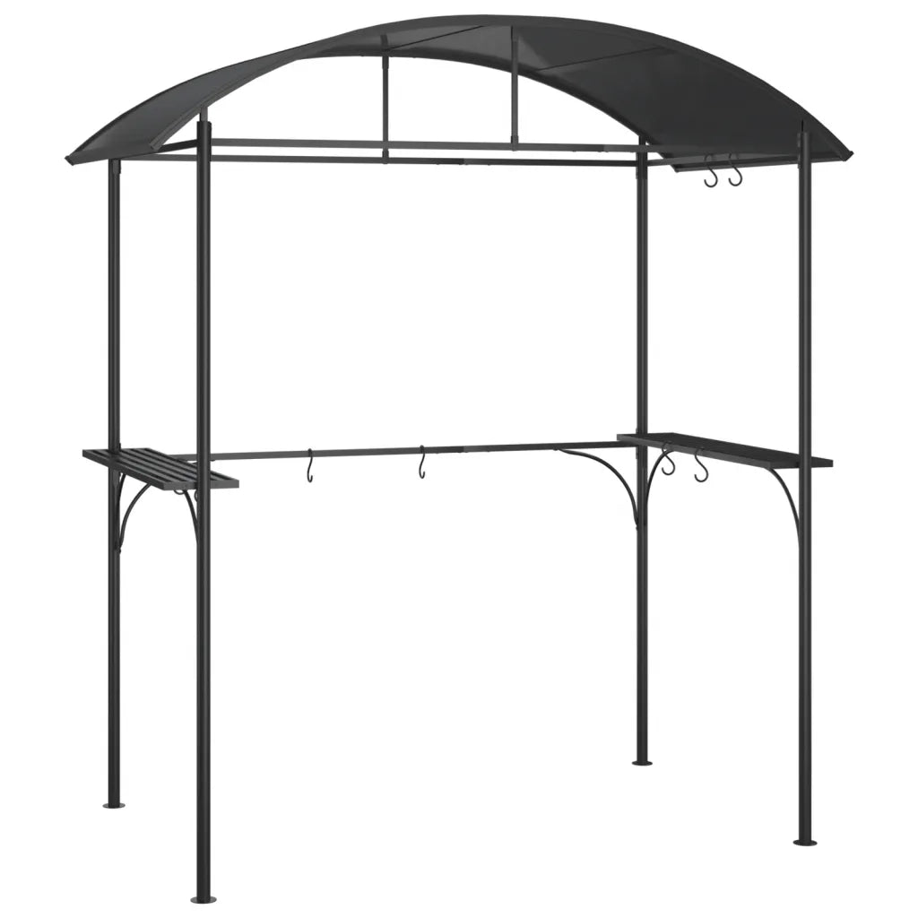 Gazebo | Pergolato Barbecue Ripiani Laterali Antracite 220x115x230 Acciaio
