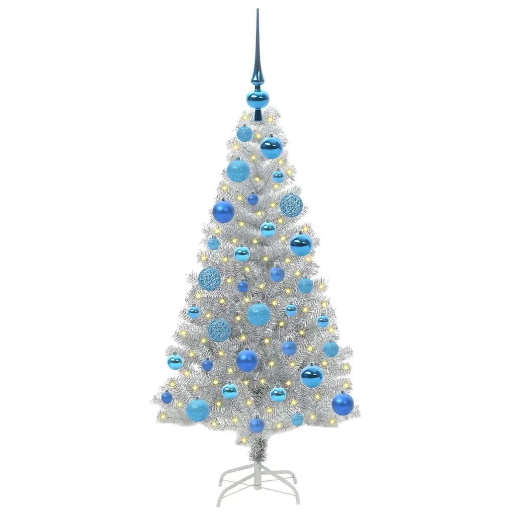 Albero di Natale con 150 LED con supporto Argento 120 cm PET 3396659