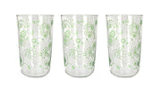 Set 3 Bicchieri da Tavola Vino Acqua Velo Flower Verde 400 cc Cerve