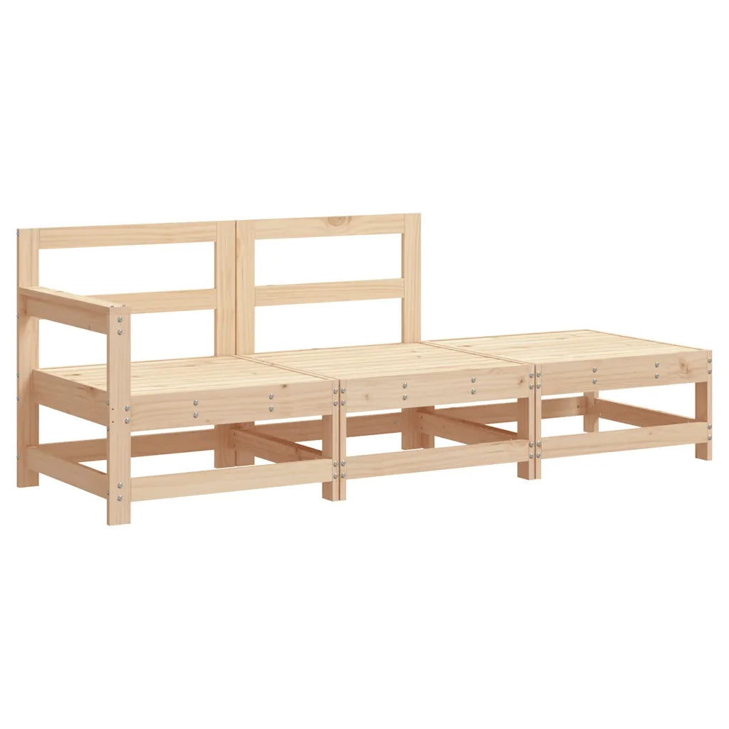 Set Divani da Giardino 3 pz con Cuscini in Legno Massello 825597