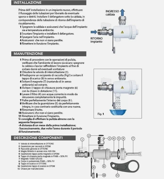 Defangatore Magnetico Sottocaldaia White 3/4 Made in Italy
