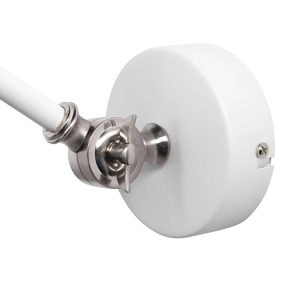 Set 2 Lampade da Parete applique In Metallo Bianco Orientabile Luce Di Posizione Forcellone Moderno