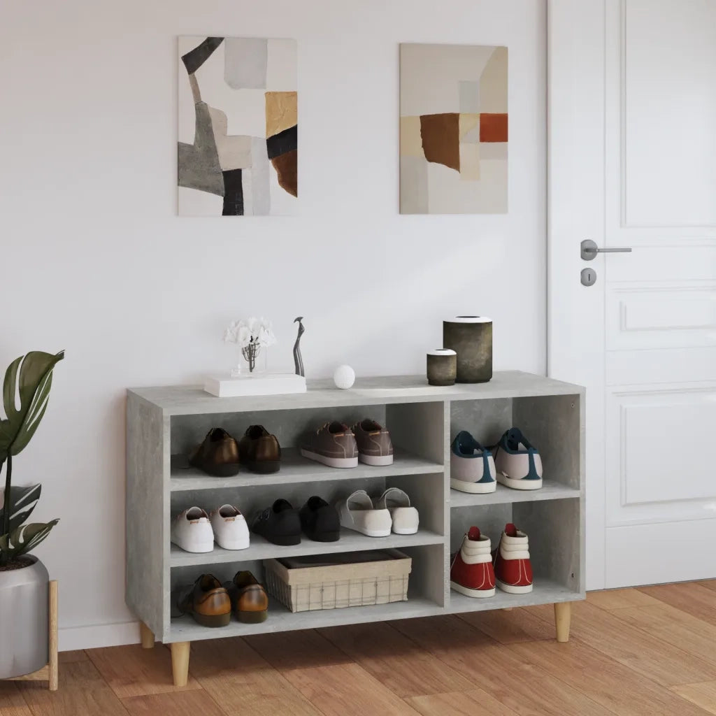 Scarpiera | Mobile per scarpe Grigio Cemento 102x36x60 cm in Legno Multistrato