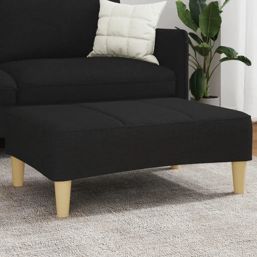Poggiapiedi Nero 77x55x31 cm in Tessuto