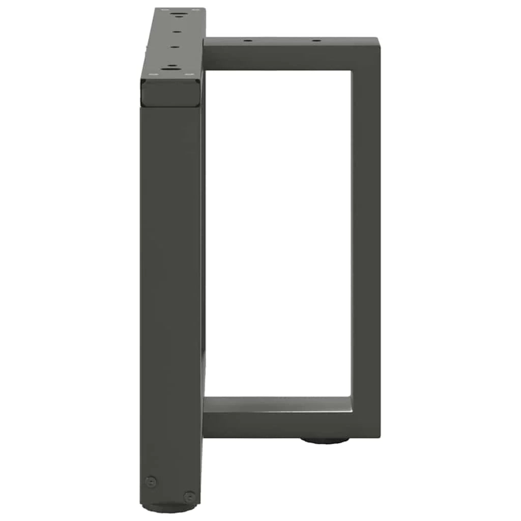 Set di 2 gambe regolabili a forma di T per tavolino da caffè 50 x 25 x 43 cm design moderno acciaio antracite 02_0057300