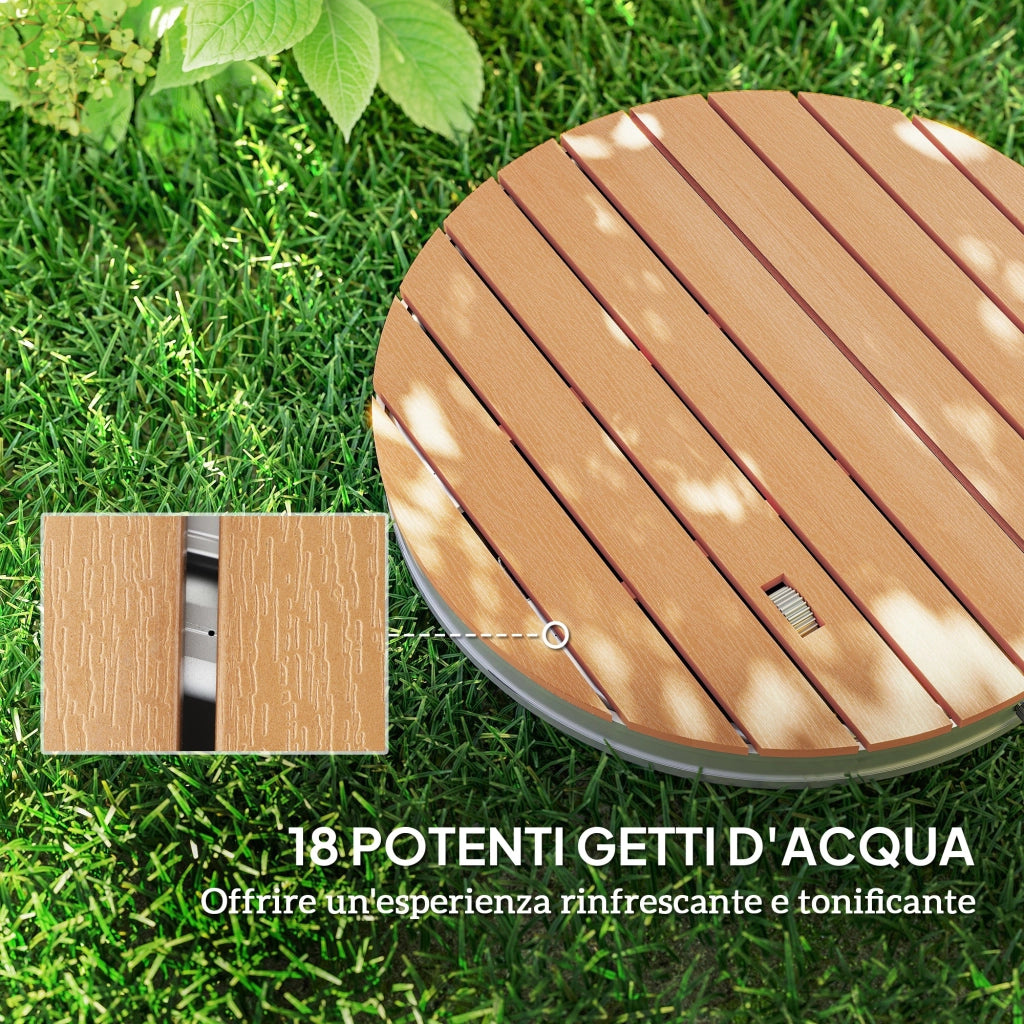 Doccia da Giardino Portatile con Altezza Fino a 4 m e Getti d'Acqua Regolabili. Effetto Legno