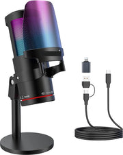 Set di microfono USB RGB per podcast, streaming, Discord, Twitch, YouTuber