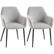 Set Sedie da Pranzo ¨C zephmum ¨C Grigio Chiaro 54x57x80 cm