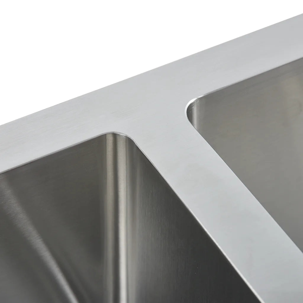 Lavello da Cucina Lavorato a Mano-Lavandino-Lavabo in Acciaio Inox 895326