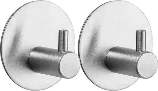 Haken Autoadesivi, 4 pezzi, non richiedono foratura, haken autoadesivi a forma rotonda in acciaio inossidabile SUS 304, impermeabili all'acqua, multifunzionali per bagno, adatti per bagno, toilette e cucina (argento).