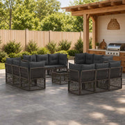 Set Divano da Giardino 13 pz Grigio polyrattan 3434150