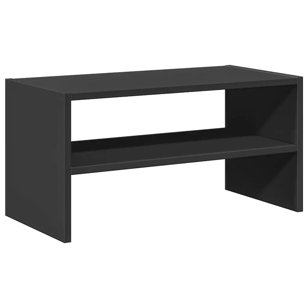 Scarpiera Impilabile-Scaffale per scarpe Rovere Nero 60x30x30,5 cm