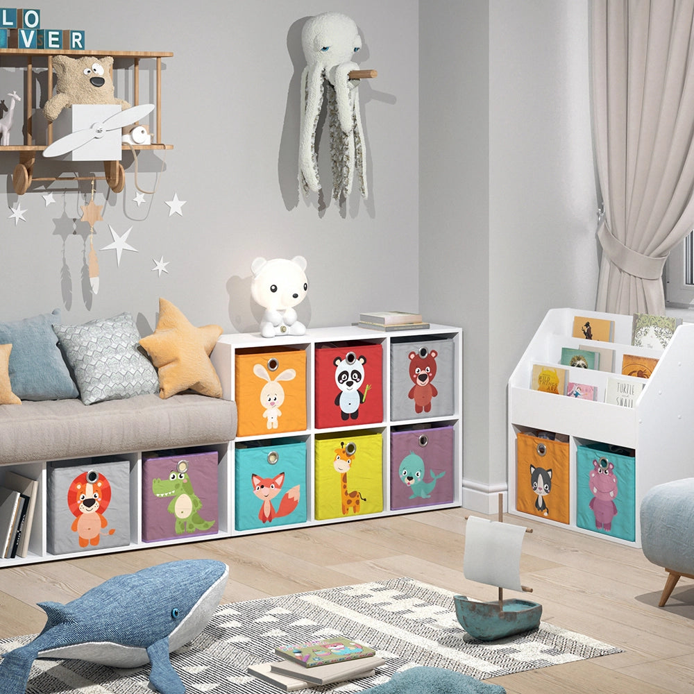 Vicco Libreria bambini Bianco 72 x 107.8 cm con 6 scatole pieghevoli
