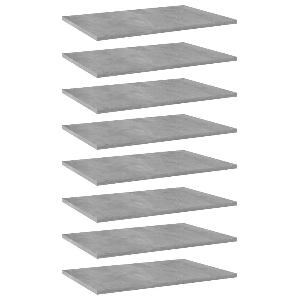 Ripiani per Libreria 8pz Grigio Cemento 60x40x1,5cm Multistrato 805259