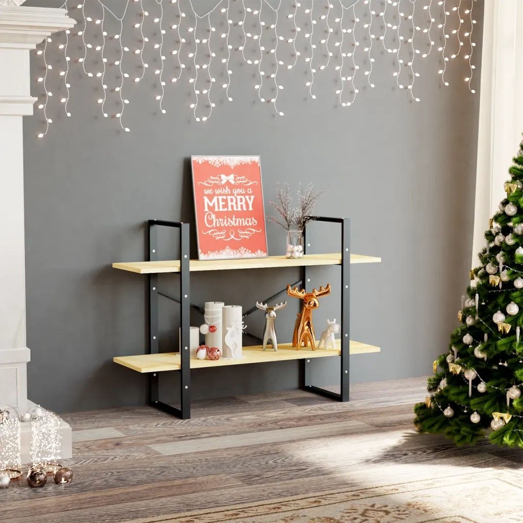 Libreria a 2 Ripiani 100x30x70 cm in Legno Massello di Pino 806472
