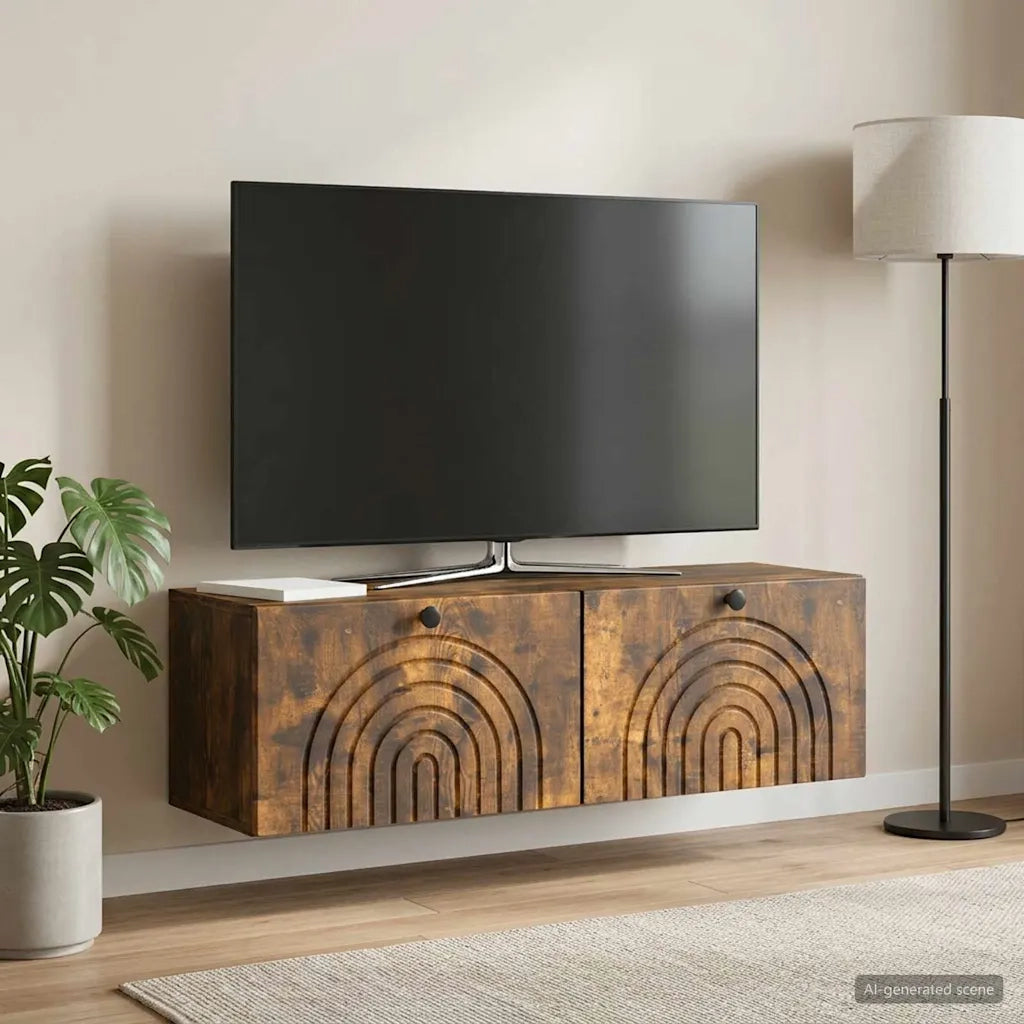 Mobile Porta TV da Muro Rovere Fumo 98 x 31 x 30 cm 898220