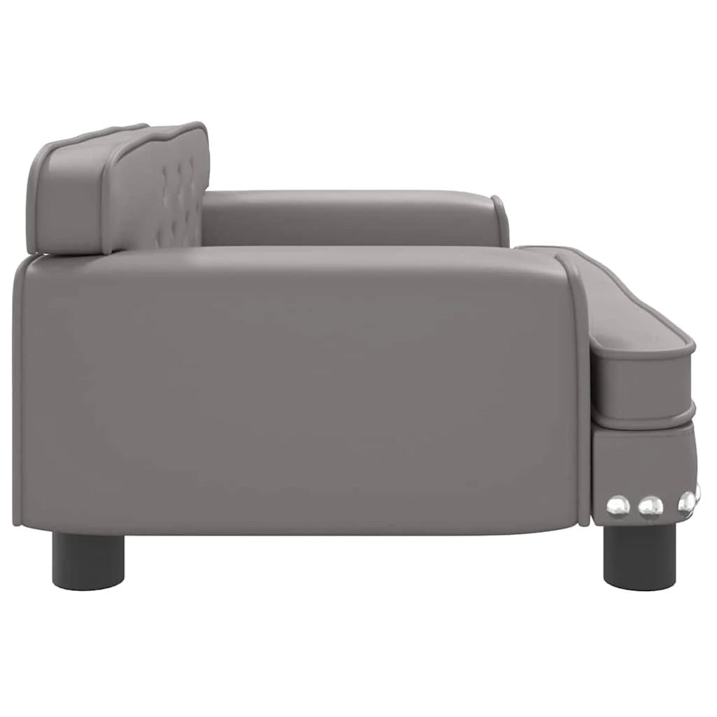 Cuccia per cani a forma di cesto comoda 70 x 45 x 30 cm in similpelle grigia 02_0042824