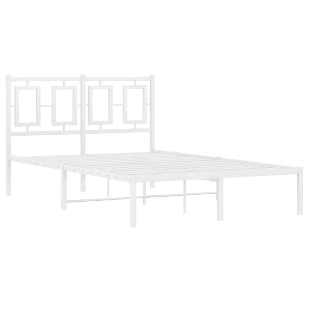 Giroletto con Testiera-Struttura Letto con testiera Metallo Bianco 120x190 cm 857849